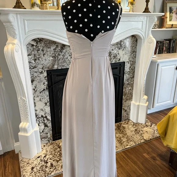 Elegant one shoulder dress- champagne color - Picture 2 of 5